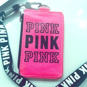 PINK Victoria Secret ID Holder Lanyard